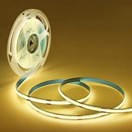 COB LED Streifen, 2M COB LED Strip, 24V 3000K Warmweiss, 320LED/M LED Band Selbstklebend CRI 93+ für Schlafzimmer Küche Heim DIY Beleuchtungsprojekt (Nur Strip) von Liyade