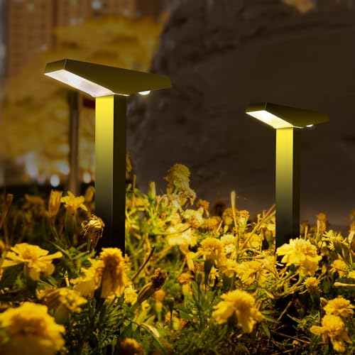 Liyade Solarlampen für Außen Garten, 2 Stück Solarleuchten für Außen, IP65 Wasserdicht Solar Gartenleuchten Warmweiß Solarleuchten für Außen Gartendeko Terrasse Weg Hof von Liyade