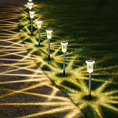 Liyade Solarlampen für Außen Garten, 8 Stück Solarleuchten für Garten Warmweiß IP65 Wasserdicht Solarleuchten Garten Deko für Rasen, Terrasse, Hof, Geschenke,Wege von Liyade