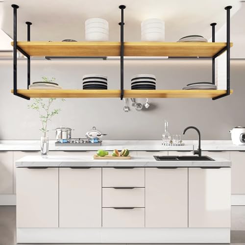 An der Decke montiertes Regal – Küchenregal aus Massivholz, hängender Weinhalter, schwebender, aufgehängter, dekorativer Überkopf-Aufbewahrungsschrank für Küche, Bar, Café – platzsparend(80x30x80cm) An der Decke montiertes Regal – Küchenregal aus Massivholz, hängender Weinhalter, schwebender, aufgehängter, dekorativer Überkopf-Aufbewahrungsschrank für Küche, Bar, Café – platzsparend(80x30x80cm) von Liyadolaam