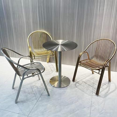 Bartisch aus Edelstahl, 19,6"/23,6" runde, hohe Kneipentische, mit Rutschfester Basis für Enge Räume, Küche, Bistro, Café – einfach zu montieren(50x50x75cm) von Liyadolaam