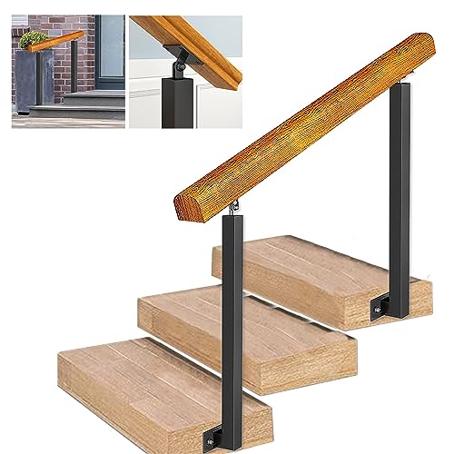Handlauf aus Holz für Treppen, Innen- und Außenstufen, Seitenwände, passend für 2 oder 3 Stufen, Treppengeländer-Stützsatz mit verstellbaren 270°-Halterungen, schmiedeeiserne Pfosten für die Veranda ( Handlauf aus Holz für Treppen, Innen- und Außenstufen, Seitenwände, passend für 2 oder 3 Stufen, Treppengeländer-Stützsatz mit verstellbaren 270°-Halterungen, schmiedeeiserne Pfosten für die Veranda ( von Liyadolaam