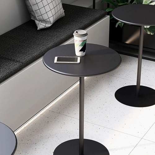 Liyadolaam Kleiner Kneipentisch, runder Cocktailtisch in Barhöhe, Kaffee-Beistelltisch, hoher Bistrotisch aus Metall, Esstisch in Thekenhöhe für Kneipen, Bars, Cafés, Terrassen im Freien(40x40x72cm) von Liyadolaam
