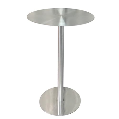 Liyadolaam Runder Cocktail-Bartisch aus Edelstahl, Kleiner Beistelltisch, moderner Kaffee-Cocktail-Bistrotisch für Veranstaltungen, Partys, Esszimmer in der Küche, Hausbars(50x50x105cm) von Liyadolaam