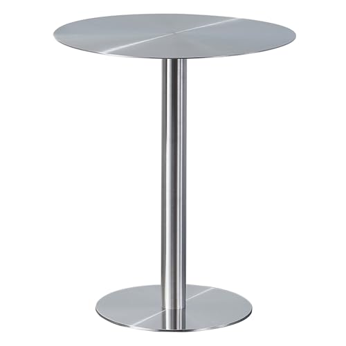 Liyadolaam Runder Stehtisch aus Edelstahl mit 19,6 Zoll/23,6 Zoll Platte für Cocktailbar, Pub, Esszimmer, Bistro | Gewerbliche oder Private Nutzung(60x60x105cm) von Liyadolaam
