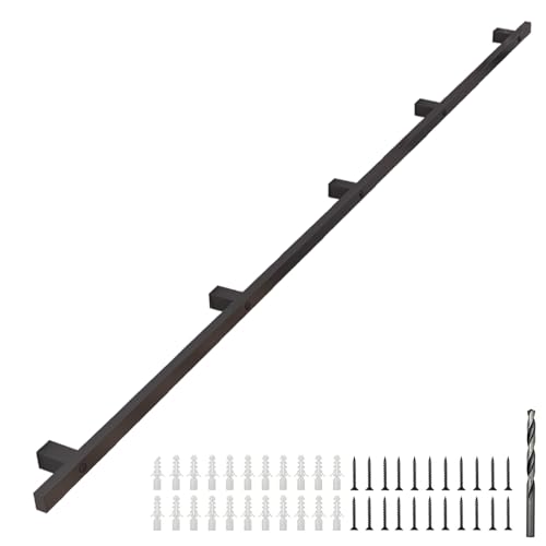 Liyadolaam Treppenhandlauf Geländer Eisenrohr Handläufe 90cm 100cm 1,5m 2m 360cm 4m Treppengeländer Geländer-Kit mit Wandhaltern und Metallschrauben Treppengeländer Fußgeländer Unterstützung(240cm) von Liyadolaam