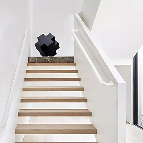 Moderner Treppengeländer-Handlauf für Treppen im Innen- und Außenbereich, Wandhalterung für Treppengeländer, Stützstange – weißes, quadratisches Rohr, rutschfester Handlauf | Loft-Korridor-Heimdekorat von Liyadolaam