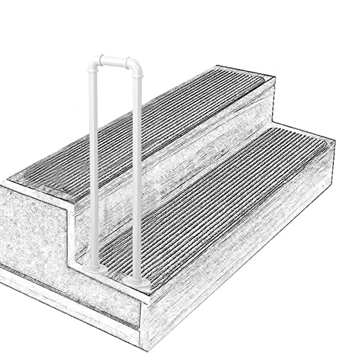 Treppen Handlauf Stufengeländer Übergangshandlauf U-förmiges Treppengeländer, Handläufe Preift passt 1 Stufen für Außenstufen, weiße Schmiedeeisenhandschienen für Außenstufen Gartenterrasse ( Size : 9 von Liyadolaam