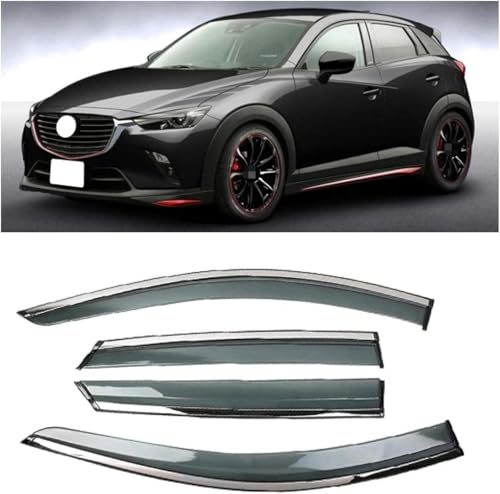 LiyanWu Windabweiser für Mazda CX3 2014-2019, Autofenster Stick-on Regenabweiser Seitenfenster-Windabweiser Regenschutz für Autofenster von LiyanWu