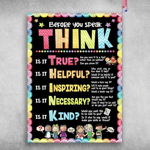 Lustiges Blechschild, Klassenzimmer-Poster "Before You Speak Think is It Trues is It Helpful is It Inspiring is It Necessary Is It Kind Coffee Bar Club Wall Poster Yard Garden Farm Man Cave Bar Cafe Lustiges Blechschild, Klassenzimmer-Poster "Before You Speak Think is It Trues is It Helpful is It Inspiring is It Necessary Is It Kind Coffee Bar Club Wall Poster Yard Garden Farm Man Cave Bar Cafe von Liyinriyns