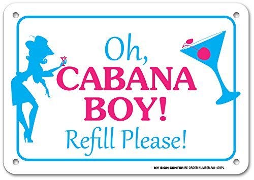Liz66Ward Oh, Cabana Boy Refill Please Schild – Poolschilder, Metallplatte, Blechschild, Aluminiumschild, 20,3 x 30,5 cm, für drinnen und draußen, strapazierfähig Liz66Ward Oh, Cabana Boy Refill Please Schild – Poolschilder, Metallplatte, Blechschild, Aluminiumschild, 20,3 x 30,5 cm, für drinnen und draußen, strapazierfähig von Liz66Ward