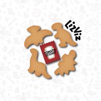 Dino Nugget Ausstechformen. Dinosaurier-Ausstecher. Mit Ketchup Paket von LizViz