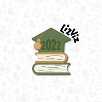 Graduierung Cookie Cutter. Bücherstapel Mit Abschlussdeckel von LizViz