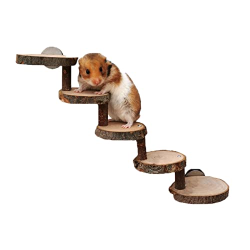 Lizaty Hamster Spielzeug aus Holz Hamster Holzleiter Hamster Kletterspielzeug 5-lagiges Leiter Treppen Plattform Brücken Sprungbrett Trainingsgerät for Hamsters, Mice, Gerbils, Squirrels, Guinea Pigs von Lizaty