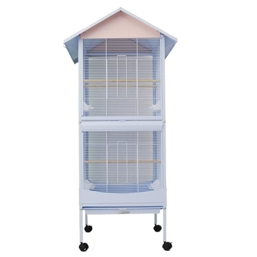 Bequem Mehrschichtiger Vogelkäfig in Hausform mit ausziehbaren Tabletts, Rollen, for mehrere kleine Vögel Praktisch Bequem Mehrschichtiger Vogelkäfig in Hausform mit ausziehbaren Tabletts, Rollen, for mehrere kleine Vögel Praktisch von Lizhuzhuzs28