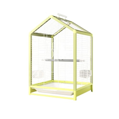 Bequem Vogelkäfig in Hausform mit Griff, Tablett, erweiterbaren Anschlüssen, leicht zu bewegen, sauber, dekorativ, for das Zuhause von Haustieren Praktisch von Lizhuzhuzs28