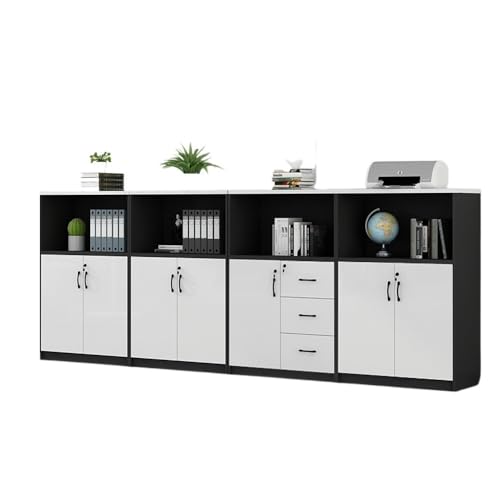 Büroschrank Aktenschrank aus Holz in Weiß/Schwarz, Mehrfach-Kombinationspaket, herausnehmbarer Lagerschrank mit Mehreren Türen und Mehreren Schubladen Dokumentenschrank Büroschrank Aktenschrank aus Holz in Weiß/Schwarz, Mehrfach-Kombinationspaket, herausnehmbarer Lagerschrank mit Mehreren Türen und Mehreren Schubladen Dokumentenschrank von Lizhuzhuzs28