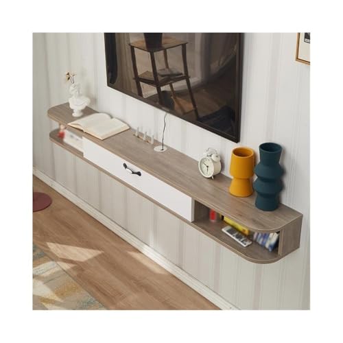 Lizhuzhuzs28 Modern Minimalistischer schwebender TV-Ständer, kleines Lagerregal for Wohnzimmer und Schlafzimmer mit Kabelmanagement Konsole(Grigio) von Lizhuzhuzs28