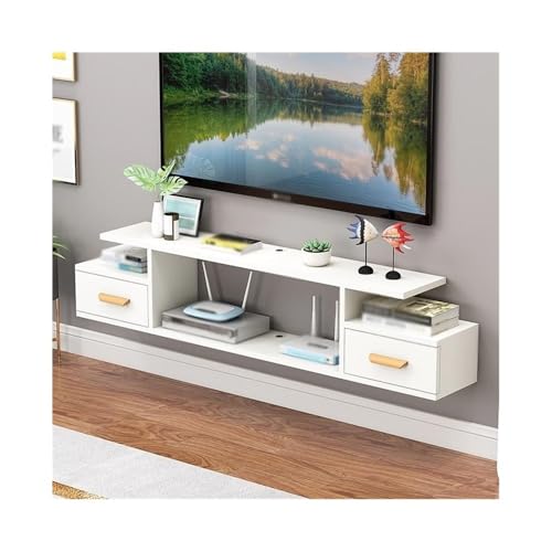 Lizhuzhuzs28 Modern Schwebender TV-Ständer, schwebendes TV-Regal mit Schublade, an der Wand montiertes Medienkonsolenregal for das Wohnzimmer Konsole(Weiß) von Lizhuzhuzs28