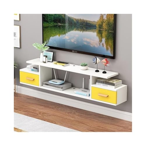 Lizhuzhuzs28 Modern Schwebender TV-Ständer, schwebendes TV-Regal mit Schublade, an der Wand montiertes Medienkonsolenregal for das Wohnzimmer Konsole(Yellow) von Lizhuzhuzs28