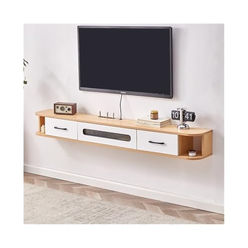 Lizhuzhuzs28 Modern Schwebender TV-Ständer mit Stauraum, Wohnzimmer-TV-Medienkonsolenständer, an der Wand montiertes Entertainment-Center Konsole(Natural) von Lizhuzhuzs28