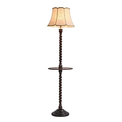 Lizhuzhuzs28 Stehlampe Wohnzimmer Stehlampe EIN Sofa Seite Holz Einfache Schlafzimmer Nachttisch Lagerung Stehleuchte(Bruin) von Lizhuzhuzs28