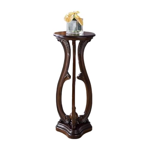 Lizhuzhuzs28 Zuhause Walnussfarbener Vintage-Blumenständer im Landhausstil, Blumenständer aus Holz for den Innenbereich Dekorativer Sockel von Lizhuzhuzs28