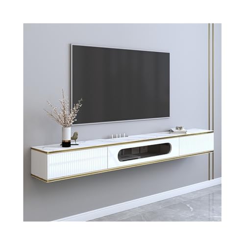 Lowboard Moderne, schwebende Luxus-TV-Konsole mit Tischplatte aus Steinplattenimitat, 70,8/78,7 Zoll großer schwebender Aufbewahrungsschrank for die Wandmontage unter Fernsehern TV-Schrank(Weiß,180x24 Lowboard Moderne, schwebende Luxus-TV-Konsole mit Tischplatte aus Steinplattenimitat, 70,8/78,7 Zoll großer schwebender Aufbewahrungsschrank for die Wandmontage unter Fernsehern TV-Schrank(Weiß,180x24 von Lizhuzhuzs28