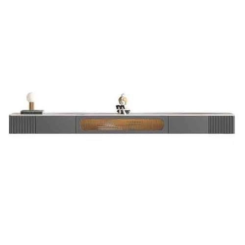 Lowboard Moderner, luxuriöser schwebender TV-Ständer mit LED-Leuchten, wandmontierter TV-Schrank for Unterfernseher, schwebende Medienkonsole mit Glastür und Aufbewahrungsschublade TV-Schrank(Grigio,2 von Lizhuzhuzs28