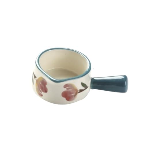 Milchkrug Handbemalte kleine Milchsauce mit Griff Keramik-Dip-Untertasse Western Steak Sauce Pot Milchkännchen Porzellan von Lizhuzhuzs28