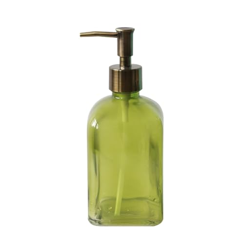 Seifenspender Retro-Seifenspender aus Glas mit Pumpe, leichte Luxus-Hotel-Lotion-Pressflasche, 450 ml Flüssigseifen-Spender(Green) von Lizhuzhuzs28