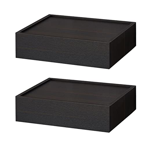 Moderner schwebender Nachttisch, Nachttisch, Nachttisch, Beistelltisch mit Schublade, 48,3 x 33 x 15 cm, Schwarz von Lizipai