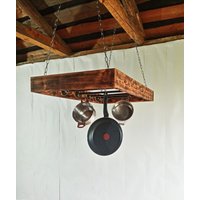 Industrial Dishes Hängeampel Regal Rustikale Pot & Pan Küchenleiter von LizonWoodArt