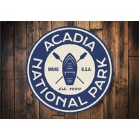 Acadia National Park Schild, Kanu Erkundung Von Gewässern, Paddle Board Wasser, Nationalpark Schild Ziel, Reisen von LiztonSignShop