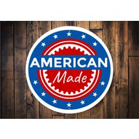 American Made Schild, Shop, Produkt, Shop Usa Front, Store Dekor, Proudly in Schild - Metallschild von LiztonSignShop