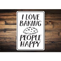 Backen Menschen Happy Sign, Bäcker Schild, Backküche Dekor, Leben, Geschenk, Mutter Expert Dekor von LiztonSignShop