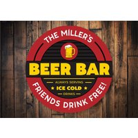 Bier Bar Schild, Rundes Benutzerdefinierte Bar, Bierliebhaber Geschenk, Schild Für Bierbesitzer, Geschenk von LiztonSignShop