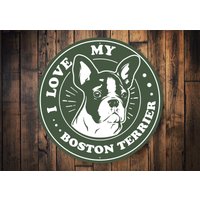 Boston Terrier Schild, Niedliches Geschenk, Geschenk Für Terrier, Hundeliebhaber Deko, Schild von LiztonSignShop