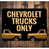 Chevy Trucks Only Schild, Chevrolet Truck Garage, Deko Für Chevy, Trucks, Geschenk Papa, Papa Schild von LiztonSignShop