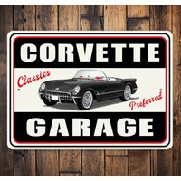 Classic Corvette Garage Schild, Schild Für Oldtimer, Corvette, Chevrolet Classics, Altes Für Corvettes von LiztonSignShop