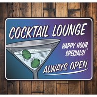 Cocktail Lounge Offen, Lounge, Bar Dekor, Schild Für Bar, Barbesitzer Geschenk, Geschenk Home Drink, Drinkin, Open Store Metallschild von LiztonSignShop