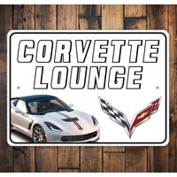 Corvette Lounge Schild, Geschenk Für Corvette, Besitzer, Garage Decor, Papa Lounge, Schild von LiztonSignShop