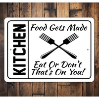 Eat It Or Don't Kitchen Schild, Lustiges Küchenschild, Küchendeko, Küchendeko von LiztonSignShop