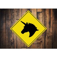 Einhorn Kreuz Schild, Crossing Einhorn, Funny Crossing, Liebhaber, Home, Schild Für Party - Qualitäts Metall von LiztonSignShop