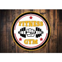 Fitness Gym Schild, Benutzerdefiniertes Gym, Geschenk, Familiengymraum, Besitzer Decor, Liebhaber, - Metal Schild von LiztonSignShop