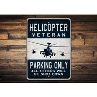 Hubschrauber Veteran Parkschild, Geschenk, Schild Für Heli Veteran, Geschenk Tierarzt, Parken, Parkplatz von LiztonSignShop