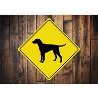 Hundekreuzung Schild, Diamant Hund, Schild Für Hundeliebhaber, Hundebesitzer Geschenk, Dog Park - Qualitäts Metall von LiztonSignShop