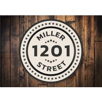 Kreis Straßennummer Schild, Street Addy Geschenk, Adressgeschenk, Schild Für Adresse, Adress Veranda Veranda Geschenk von LiztonSignShop