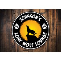 Lone Wolf Schild, Single Dad Deko, Einzelmann Halloween Wolfshöhle, Lounge, Schild Liebhaber von LiztonSignShop