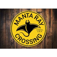 Manta Ray Crossing Sign, Crossing, Sichtungen, Ozean Wildlife Schild, Wildleben Achtung, Warnzeichen, Warnschilder Schwimmen von LiztonSignShop